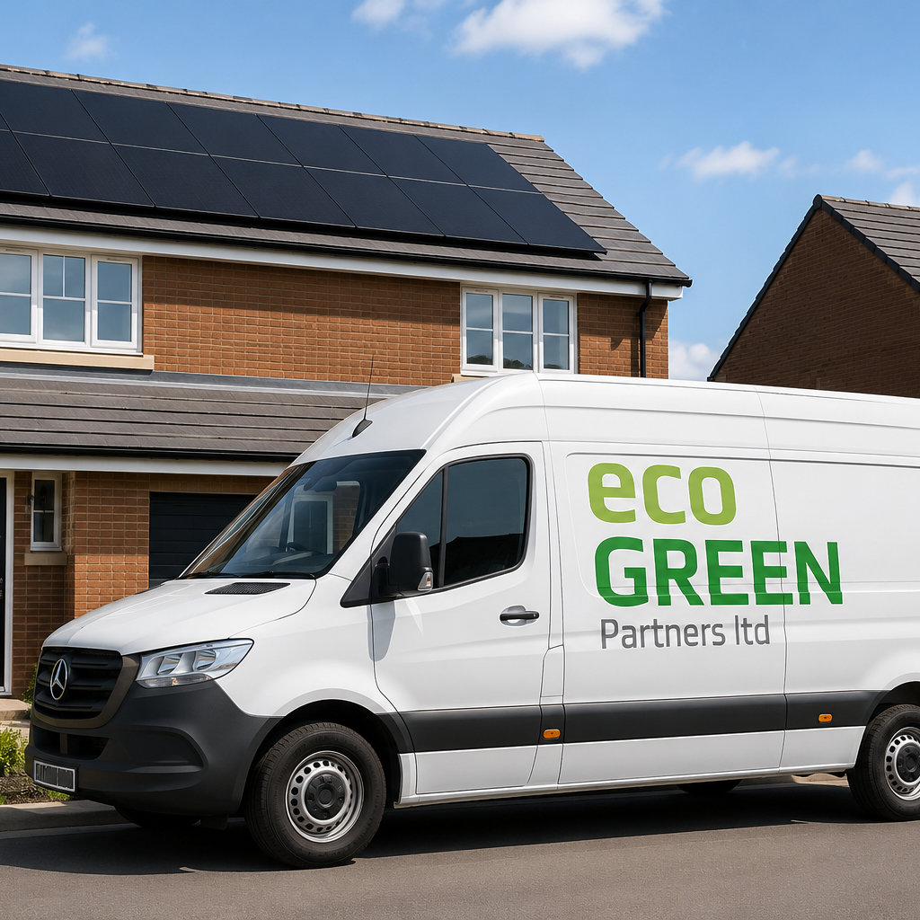 Homeowner in front of a solar-equipped property